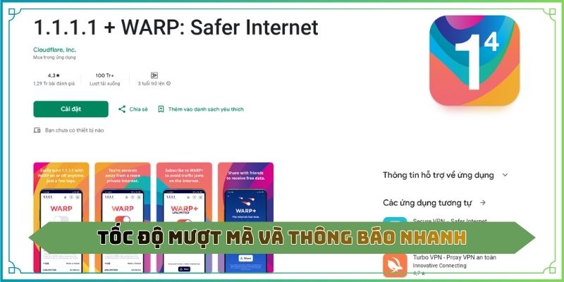 Tốc độ mượt mà và thông báo nhanh